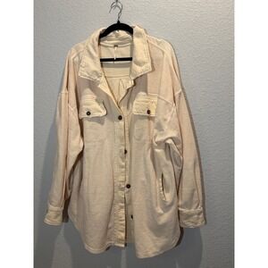 Free People Women Shacket Cream L